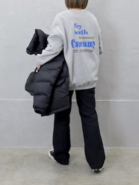 「Sheson（シーズン）のアイテム（スウェット）」を使った、RICOさん（レディース・155cm）の冬コーディネート