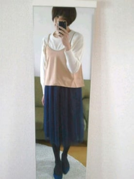 「アイテム（タイツ/ストッキング）」を使った、てぃーなさん（レディース・168cm）の冬コーディネート