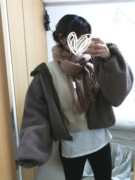 「apres jour（アプレジュール）のアイテム（ブルゾン）」を使った、そらさん（レディース・167cm）の冬コーディネート