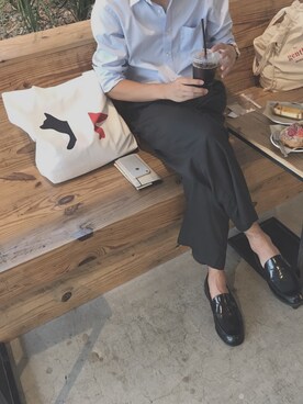 「UNIQLO（ユニクロ）のアイテム（シャツ/ブラウス、ブルー系）」を使った、TUGIさん（メンズ・169cm）の夏コーディネート