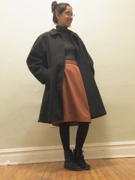 「skirt」｜「アイテム（チェスターコート）」を使った、Mimiさん（レディース・170cm）の冬コーディネート