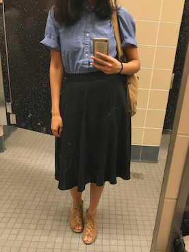 「skirt」｜「アイテム（サンダル）」を使った、Mimiさん（レディース・173cm）の秋コーディネート