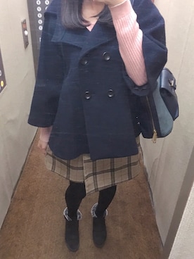 「cache cache（カシュ カシュ）のアイテム（バックパック/リュック）」を使った、△さん（レディース・164cm）の冬コーディネート