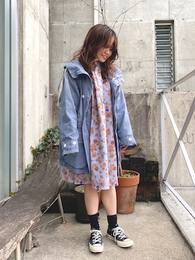 「新作」｜「アイテム（シャツワンピース）」を使った、ioriさん（レディース・146cm）の冬コーディネート