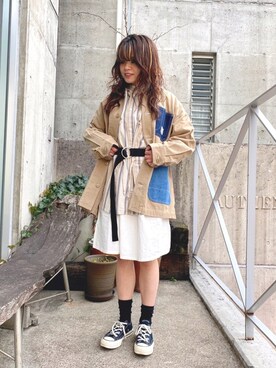 「CUBE SUGAR（キューブシュガー）のアイテム（カバーオール）」を使った、ioriさん（レディース・146cm）の冬コーディネート