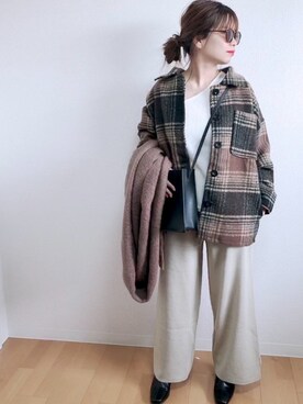「LAKOLE（ラコレ）のアイテム（ブーツ）」を使った、c h i k i 𓅰さん（レディース・150cm）の冬コーディネート