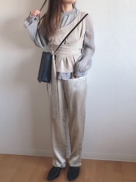 「OZOC（オゾック）のアイテム（ベスト）」を使った、c h i k i 𓅰さん（レディース・150cm）の春コーディネート
