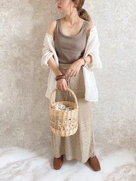 「アイテム（腕時計、ブラウン系）」を使った、c h i k i 𓅰さん（レディース・150cm）の夏コーディネート