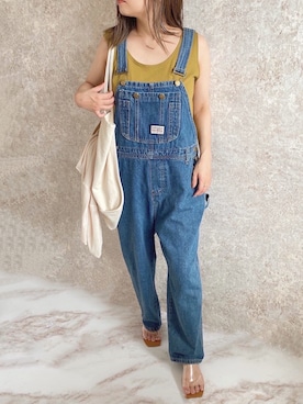 「copine（コピン）のアイテム（オールインワン・サロペット）」を使った、c h i k i 𓅰さん（レディース・150cm）の夏コーディネート