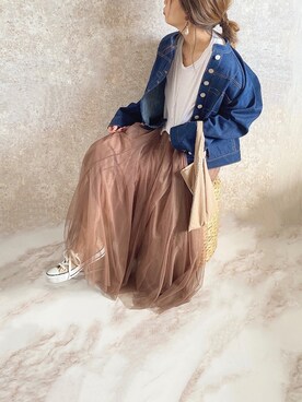 「sakishimatokyo（サキシマトーキョー）のアイテム（その他トップス）」を使った、c h i k i 𓅰さん（レディース・150cm）の秋コーディネート