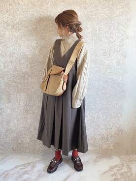 「LIPSTAR（リップスター）のマシンウォッシャブルケーブルハイネックニット/モックネック（ニット/セーター）」を使った、c h i k i 𓅰さん（レディース・150cm）の秋コーディネート