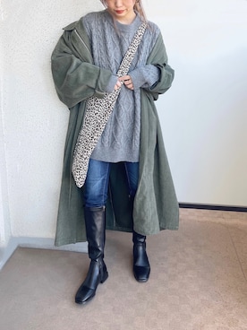 「DHOLIC STYLE（ディーホリックスタイル）のアイテム（ジャケット/アウター）」を使った、c h i k i 𓅰さん（レディース・150cm）の冬コーディネート