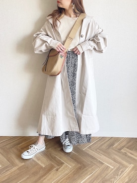 「sakishimatokyo（サキシマトーキョー）のアイテム（チェスターコート）」を使った、c h i k i 𓅰さん（レディース・150cm）の冬コーディネート