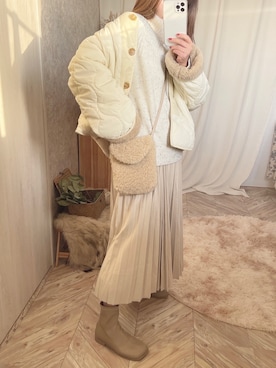 「DHOLIC STYLE（ディーホリックスタイル）のアイテム（その他アウター）」を使った、c h i k i 𓅰さん（レディース・150cm）の冬コーディネート