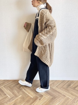 「DHOLIC STYLE（ディーホリックスタイル）のアイテム（オールインワン・サロペット）」を使った、c h i k i 𓅰さん（レディース・150cm）の冬コーディネート