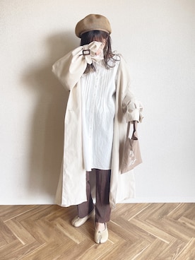 「Chillfar（チルファー）のアイテム（トレンチコート）」を使った、c h i k i 𓅰さん（レディース・150cm）の冬コーディネート