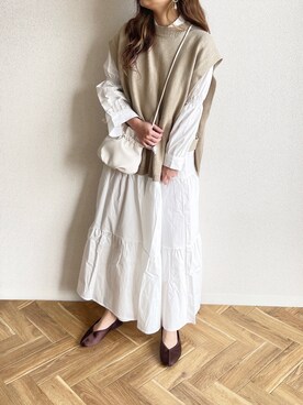 「sakishimatokyo（サキシマトーキョー）のアイテム（シャツワンピース）」を使った、c h i k i 𓅰さん（レディース・150cm）の春コーディネート