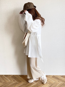 「Chillfar（チルファー）のアイテム（チュニック）」を使った、c h i k i 𓅰さん（レディース・150cm）の春コーディネート