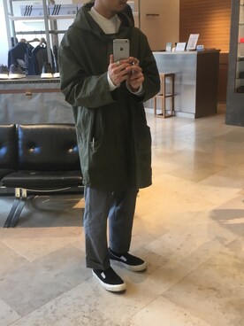 「ユナイテッドアローズ」｜「アイテム（ミリタリージャケット）」を使った、kouki yoneuさん（メンズ・170cm）の冬コーディネート