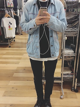 「NOのアイテム（ジャケット/アウター）」を使った、こーだいさん（メンズ・167cm）の春コーディネート