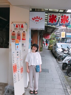 「TAIPEI」｜「アイテム（ハンチング/ベレー帽）」を使った、kiki🐰Taiwan さん（レディース・148cm）の夏コーディネート