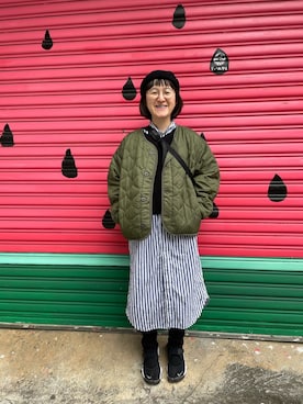 「BEAMS BOY（ビームスボーイ）のアイテム（シャツワンピース）」を使った、kiki🐰Taiwan さん（レディース・148cm）の秋コーディネート