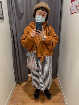 「BEAMS BOY（ビームスボーイ）のアイテム（シャツワンピース）」を使った、kiki🐰Taiwan さん（レディース・148cm）の冬コーディネート