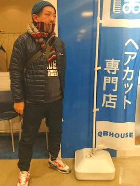 「Champion（チャンピオン）のアイテム（ダウンジャケット/コート）」を使った、hiropyさん（メンズ・168cm）の冬コーディネート