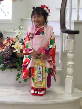 「七五三３歳」｜はな🇹🇭＋🇯🇵さん（キッズ・90cm）の秋コーディネート