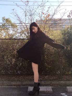 「MICOAMERI（ミコアメリ）のアイテム」を使った、村瀬紗英さん（レディース・159cm）の冬コーディネート