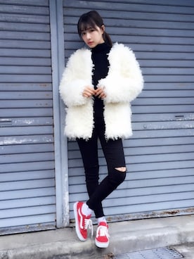 村瀬紗英さん（レディース・159cm）の冬コーディネート