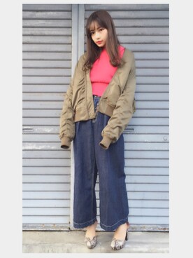 「COCO DEAL（ココディール）のアイテム」を使った、村瀬紗英さん（レディース・159cm）の冬コーディネート
