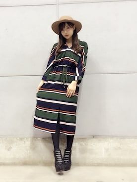 「EGOIST（エゴイスト）のアイテム」を使った、村瀬紗英さん（レディース・159cm）の冬コーディネート