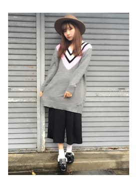 「EGOIST（エゴイスト）のアイテム」を使った、村瀬紗英さん（レディース・159cm）の冬コーディネート