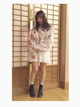 「Another Edition（アナザーエディション）のアイテム（ブルゾン）」を使った、村瀬紗英さん（レディース・159cm）の冬コーディネート