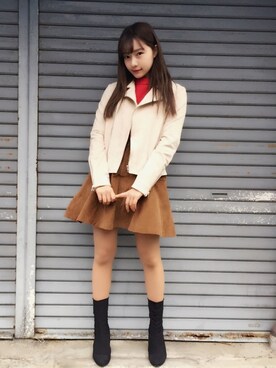 「dazzlin（ダズリン）のアイテム」を使った、村瀬紗英さん（レディース・159cm）の春コーディネート