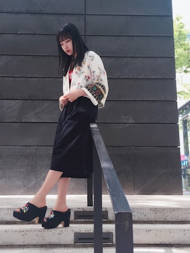 「CECIL McBEE（セシルマクビー）のアイテム」を使った、村瀬紗英さん（レディース・159cm）の春コーディネート