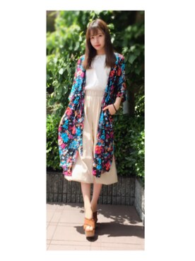 「ASTRAET（アストラット）のアイテム（パンツ）」を使った、村瀬紗英さん（レディース・159cm）の夏コーディネート