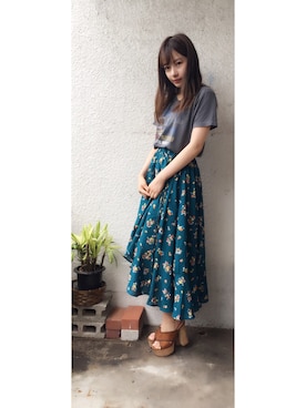 「NICE CLAUP（ナイスクラップ）のアイテム」を使った、村瀬紗英さん（レディース・159cm）の夏コーディネート