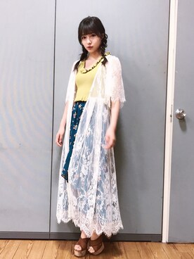 「NICE CLAUP（ナイスクラップ）のアイテム」を使った、村瀬紗英さん（レディース・159cm）の夏コーディネート