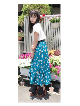「NICE CLAUP（ナイスクラップ）のアイテム」を使った、村瀬紗英さん（レディース・159cm）の夏コーディネート