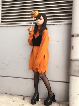 Milkfed ミルクフェド のワンピース ドレス オレンジ系 を使った人気ファッションコーディネート Wear