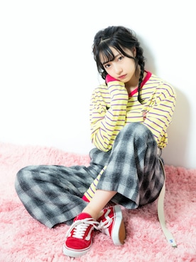 「A land（エーランド）のアイテム」を使った、村瀬紗英さん（レディース・159cm）の秋コーディネート