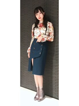 「dazzlin（ダズリン）のアイテム」を使った、村瀬紗英さん（レディース・159cm）の秋コーディネート