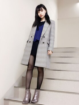 「LILY BROWN（リリーブラウン）のアイテム（ブーティ）」を使った、村瀬紗英さん（レディース・159cm）の冬コーディネート