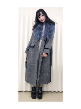 「ASTRAET（アストラット）のアイテム（パンツ）」を使った、村瀬紗英さん（レディース・159cm）の冬コーディネート