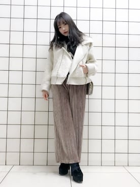 「DOUBLE NAME（ダブルネーム）のアイテム」を使った、村瀬紗英さん（レディース・159cm）の冬コーディネート