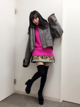 村瀬紗英さん（レディース・159cm）の冬コーディネート