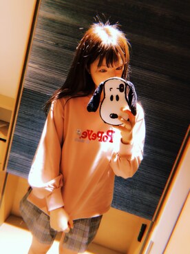 「LILY BROWN（リリーブラウン）のアイテム（スウェット）」を使った、村瀬紗英さん（レディース・159cm）の春コーディネート