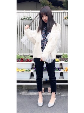 「LILY BROWN（リリーブラウン）のアイテム（シューズ）」を使った、村瀬紗英さん（レディース・159cm）の春コーディネート